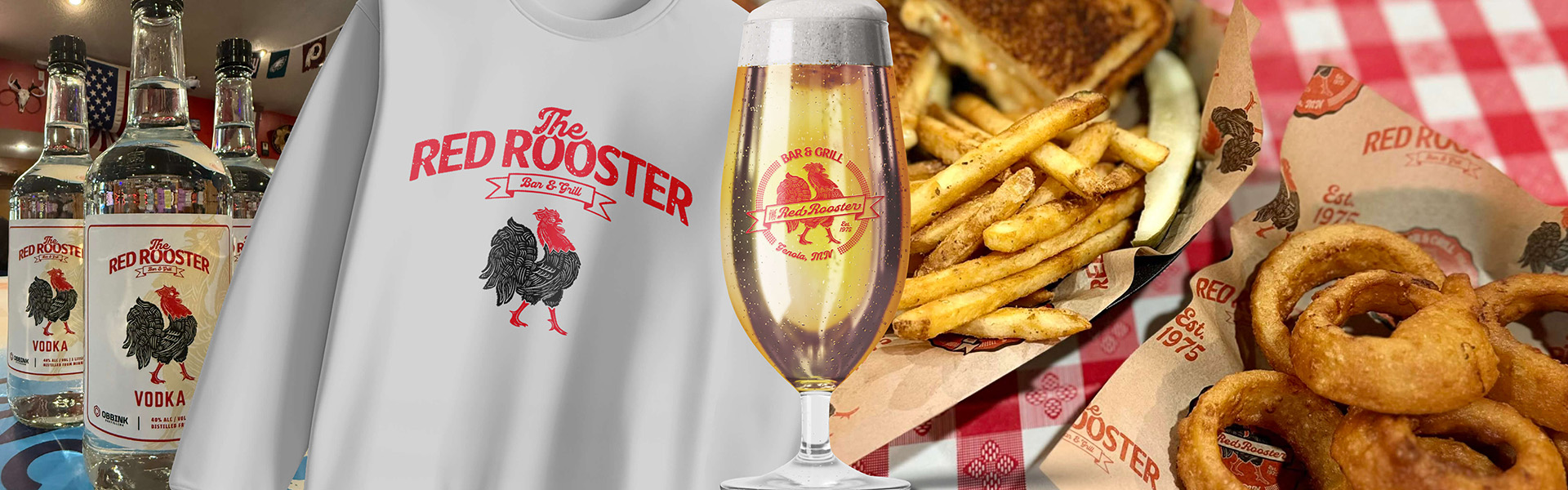 Red Rooster branded merchandise and apparel design by Evolve Creative
