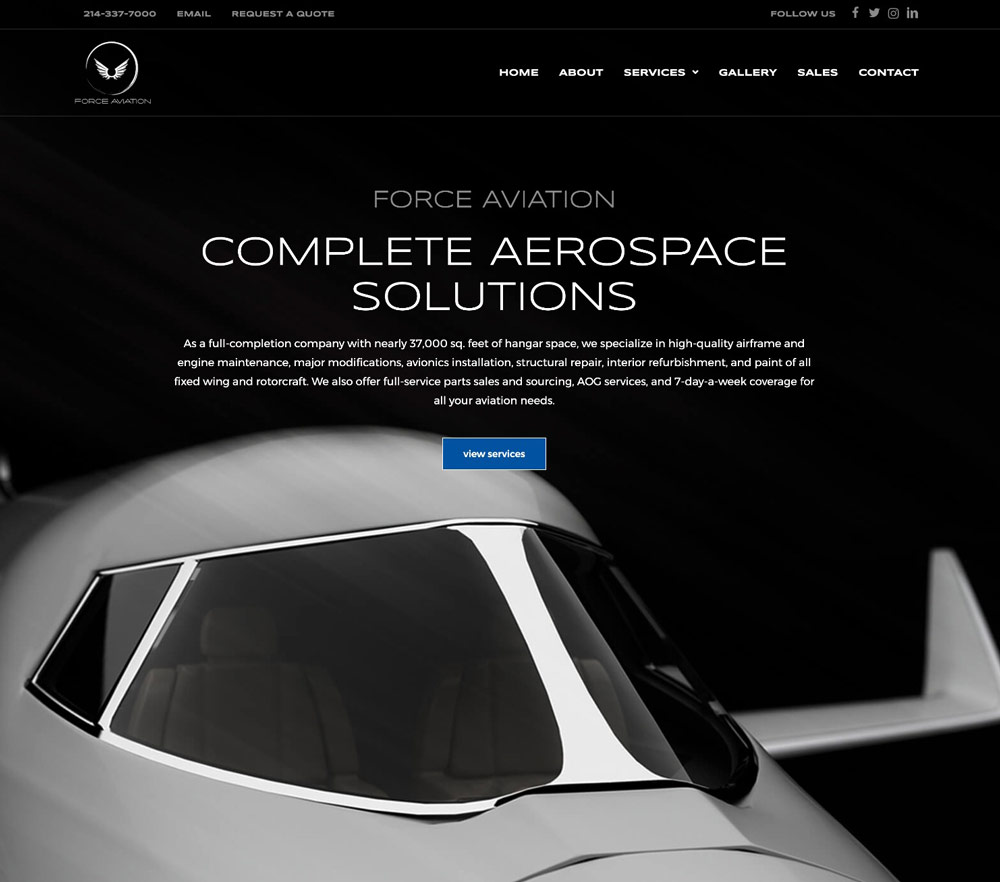 Force Aviation offers complete aerospace solutions.