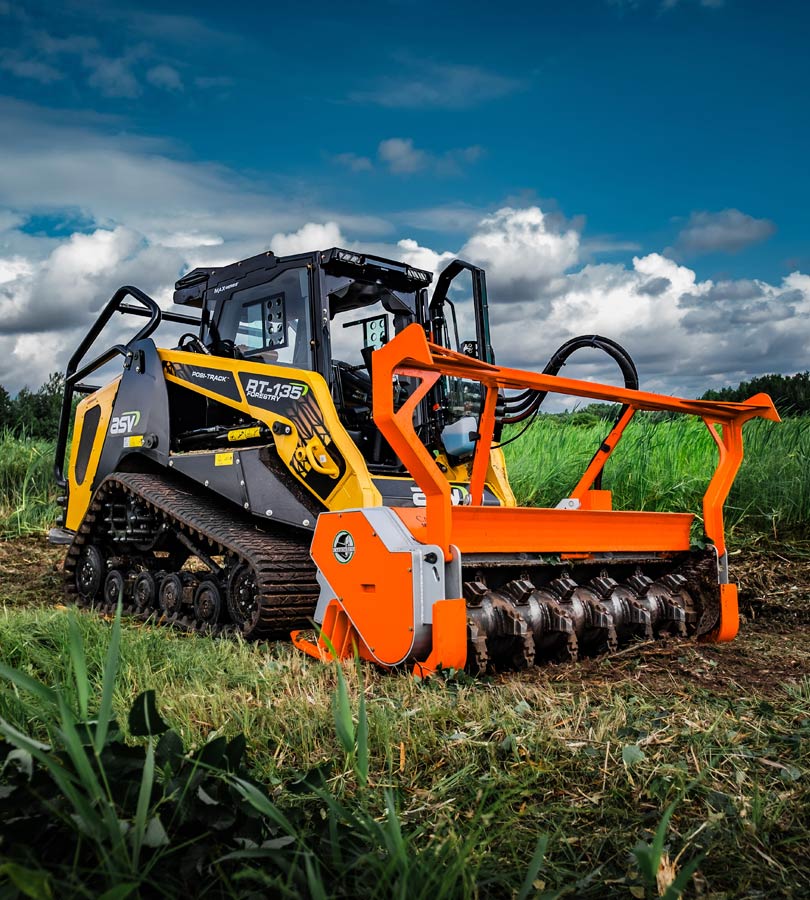 ASV forestry mulcher in field